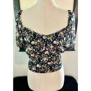 Love, Fire Black Floral Top